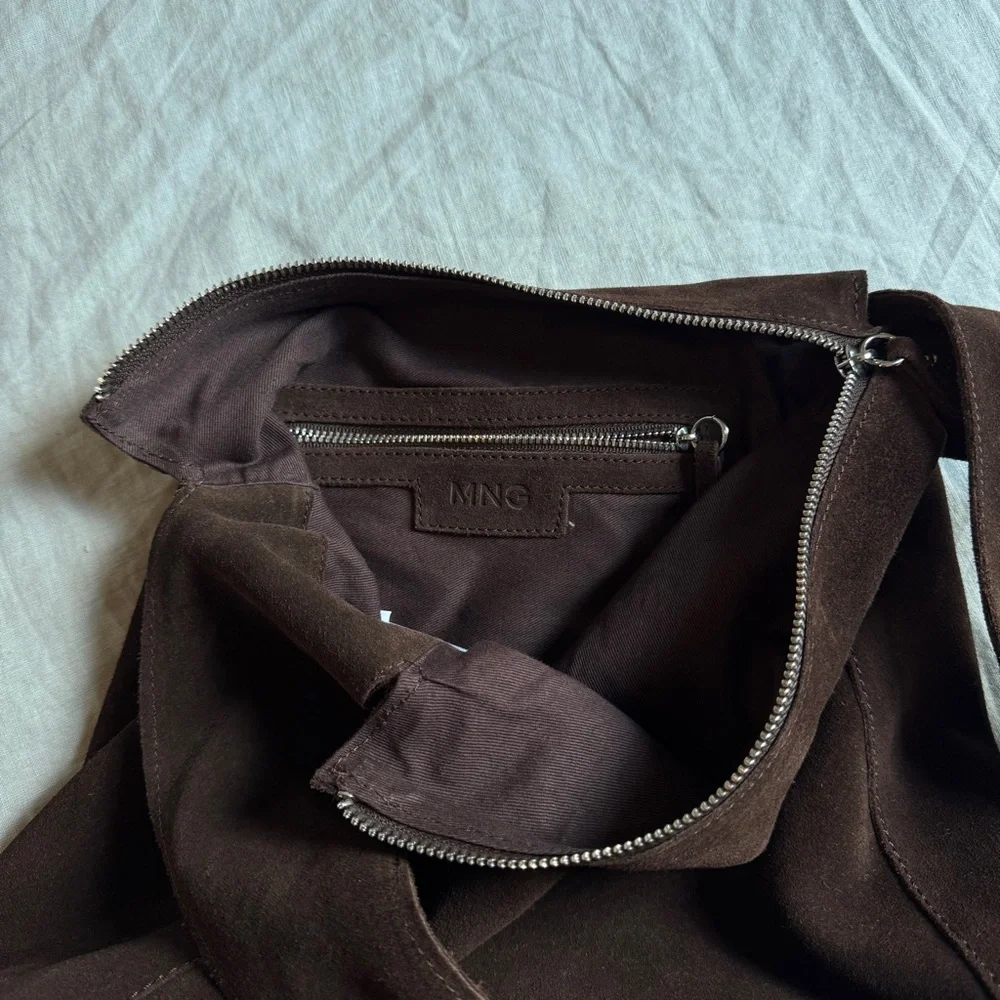 Chocolate Brown Suede Shoulder Bag